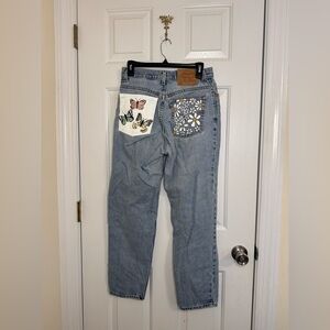 Levi’s jean 550 relaxed fit size 10 vintage jeans blue white